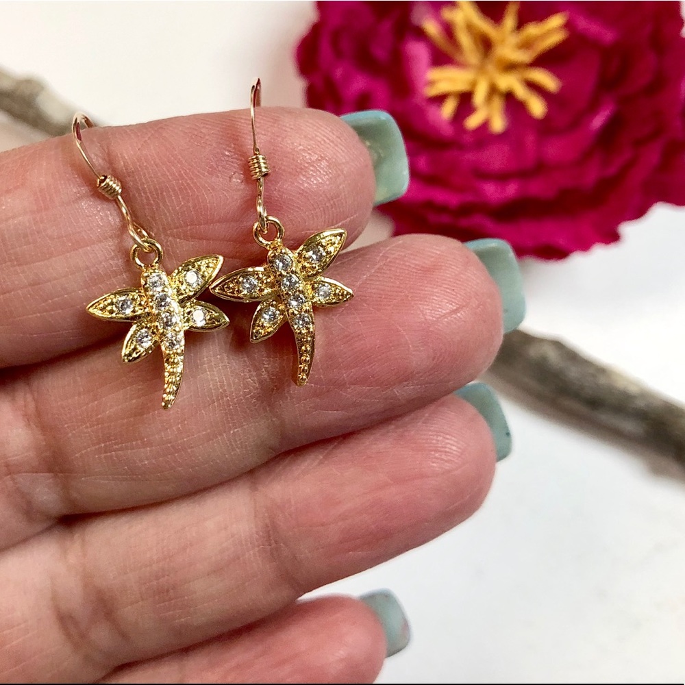Dragonfly Earrings, Butterfly, Insect, Bee, Flower
